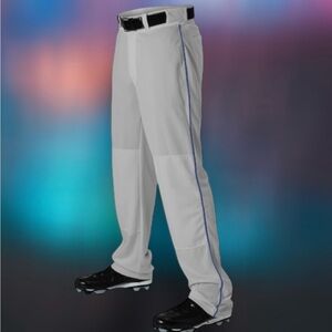 🆕Youth Grey Baseball Pants with Royal Blue Side Stripe